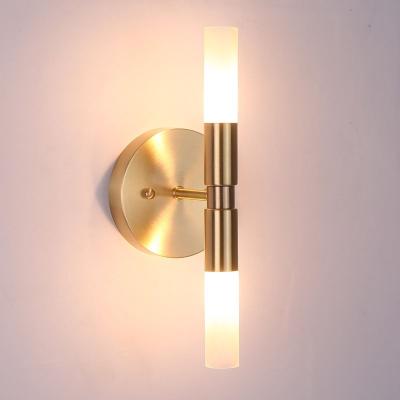 China Modern Through Arm Double Arm Wall Lamp Lights Wall Mount Hotel Gold Wall Light Antique Double Wall Light Modern for sale