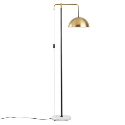 China Luxury E26 E27 Modern Marble Base Standing Floor Lamp With Gold Iron Shade For Bedside for sale