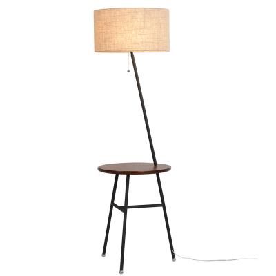 China Modern Modern Wood Standing Lamp Floor Lamp With Table For Home for sale