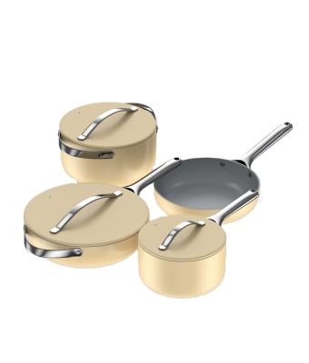 China Sustainable Cooking Pot Set OEM Non-Stick Coating Forged Frying Pan Kitchenware Cookware for sale