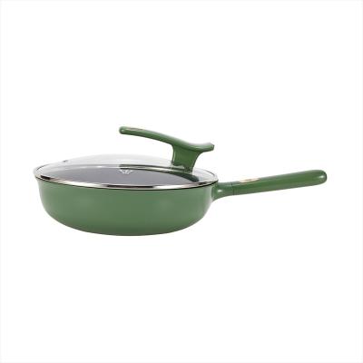 China Sustainable Commercial Gas Die Cast Aluminum Non Stick Low Pressure Cooking Frying Pan Wok for sale