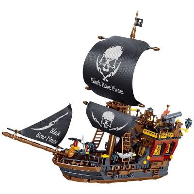 China Construction Toy Zhegao Ql 1810 Waves Series Cruise Liner Pirate Black Spaceshi Diy Storm Bricks Toy Boat Ship Building Blocks for sale