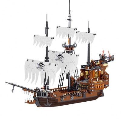 China Building Toy ZHEGAO QL1802 Waves Series Cruise Liner Wanderer Kingdom DIY Assembly Pirates Stormy Ship Building Blocks Brick Toys Set for sale