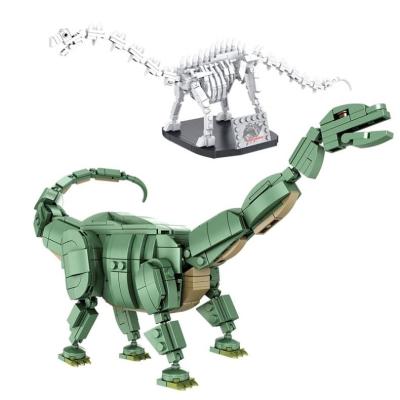 China Building Blocks Children's Toy 612005 PANLOS 731Pcs Dinosaur World Zoo Jurassic Brontosaurus and Model Fossil Toy Sticker Gift Small for sale