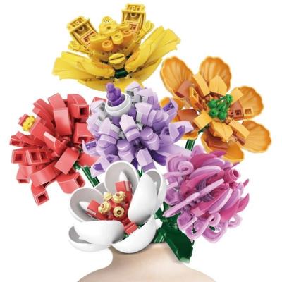 China Building Toy Sembo Creator Bouquet Colorful Flowers Decor Home Garden Plant For Girls Assembly Diy Plastic Brick Building Blocks Toys for sale