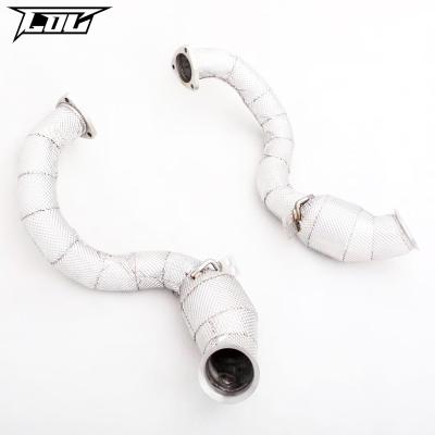 China Engine Downpipe For Aston Martin V8 4.0 4.7L 2009-2020 Stainless Steel Catless Downpipe High Performance Vantage Exhaust for sale