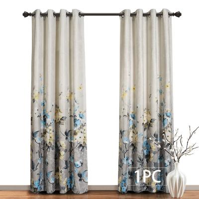 China Blackout Grommet Digital Printed Ready Made Custom Accept Blackout Curtain Window Living Room for sale