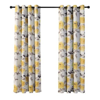 China Blackout Amazon Hot Selling OEM Accept Blackout Grommet Printing Blackout Window Living Room Curtains for sale