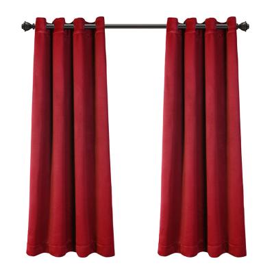 China Blackout Amazon Hot Sale American Style OEM Accept Blackout Solid Red Curtains for sale