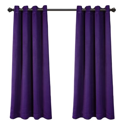 China Grommet Luxury Soft Touch Blackout Ceiling Polyester Purple Woven Curtain For Living Room for sale