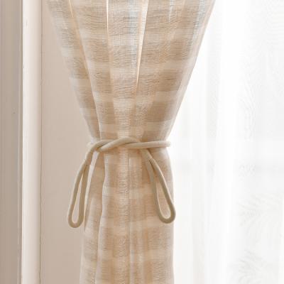 China Other Sofine Custom Design Modern Style Striped Dobby Fabric Sheer Linen Curtains for sale