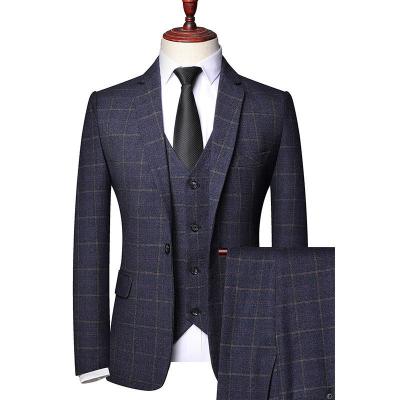 China Fashion Wedding Men's Anti-Wrinkle Men's Suit Slim Suit Sets Plus Size Blazer+ Pants + Invest Mens Suits for sale