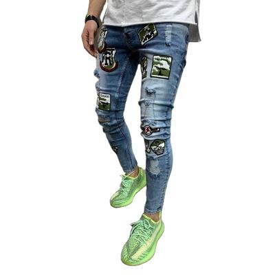 China European American vintage brand fashion style breathable luxury color men's denim casual pants men's slim straight jeans for men for sale