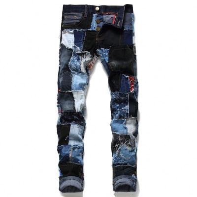 China AIPA Custom QUICK DRY Jean For Man Distressed Patchwork Style Destroyed Ripped Stacked for sale