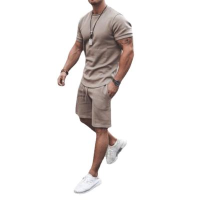 China Wholesale two-piece short-sleeved leisure European and American men's suit shorts summer anti-shrink spot 2022 border men's backing tren for sale