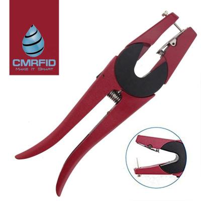 China Stainless Steel Closed Side Animal Metal Ear Tag Design CMRFID Tag Applicator Livestock Ear Tag Pliers for sale