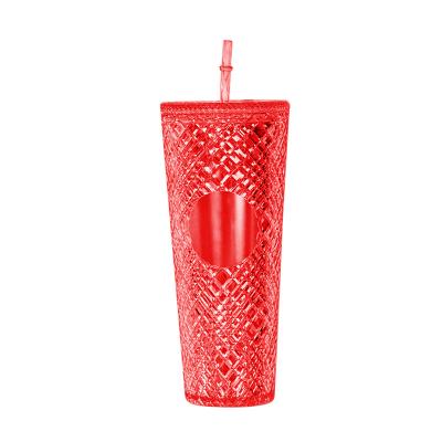 China 24oz Viable Beaker Taza Bling Drinkware 20oz Double Wall Tumbler Solid Color Sippy Cup Tazas Mugs Cold Cups With Lids And Straws for sale