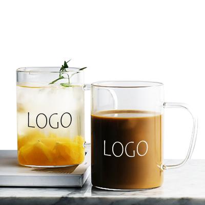 China Viable Glass Vaso Tazas De Vidrio Drinkware Taza Personalizada de Tasse Mugs Customizable Clear Glass Cup Mugs with Spoon and Cover for sale