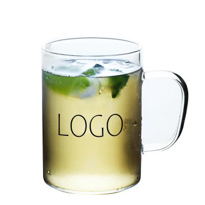 China Viable Clear Mug Glass Mug Tazas Vaso De Vidrio Custom Drinkware Custom Drinkware Juice Glass Cup Custom Mug with Spoon and Cover for sale