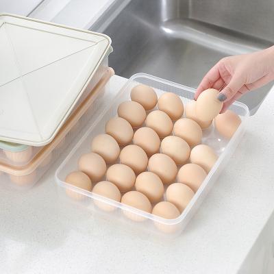 China Plastic Egg Tray Storage Egg Box Plastic Anti-Breaking 24 Rack Viable Portable Kitchen Egg Rack Anti-collision Plastic Egg Box for sale