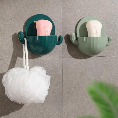 China Creative Plastic Shape Plastic Creative Eco-friendly Household Cartoon Cactus Soap Holder Bathroom Soap Dish Holder Plastic Soap Dish With Drain Bathroom Soap Dish for sale