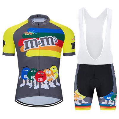 China Breathable Factory direct sales OEM customized short sleeved cycling suit, sweat absorbing and breathable suspender pants, top selling tren for sale