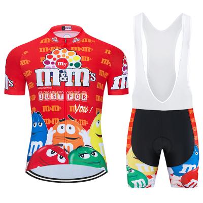 China Breathable Factory direct sales OEM customized short sleeved cycling suit, sweat absorbing and breathable suspender pants, top selling tren for sale