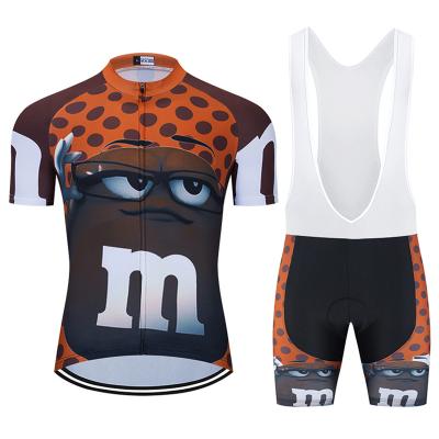 China Breathable Factory direct sales OEM customized short sleeved cycling suit, sweat absorbing and breathable suspender pants, top selling tren for sale