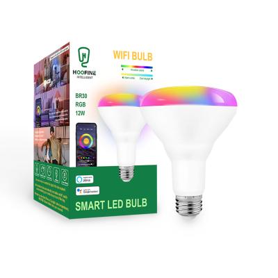 China Residential Energy Save Home Br E26 E27 B22 Tuya Alexa Google 15W Smart WIFI LED Music Lamp Friendship RGB Dimmable Disco Lights Bulb for sale