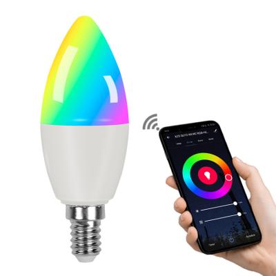 China Residential C37 5w Smart Candle Led Bulb Light Raw Material Parts For Gathering Work With Alexa Google Home for sale