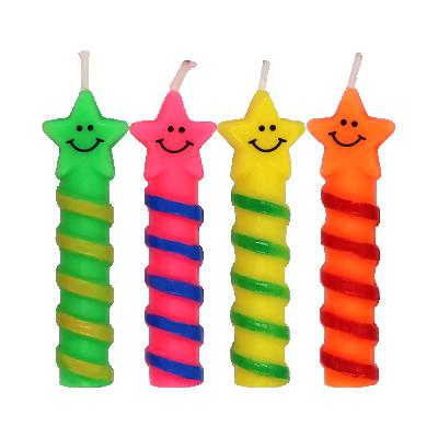 China 2019 Hot Selling Music Wholesale Colorful Spiral Birthday Candle With Stand for sale