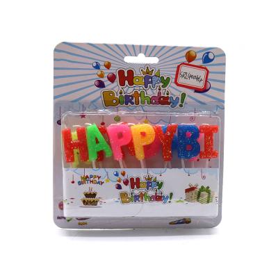 China Wholesale Colorful Flame Themed Alphabet Shaped Letter Happy Birthday Candle for sale