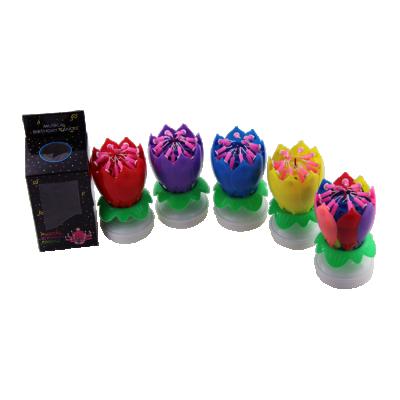 China Multicolor Double Layer 14pcs Music Birthday Flower Candle for sale