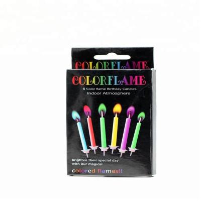 China New Design Flame Colorful Multicolor Colorful Flame Tealight Candles 6ct for sale