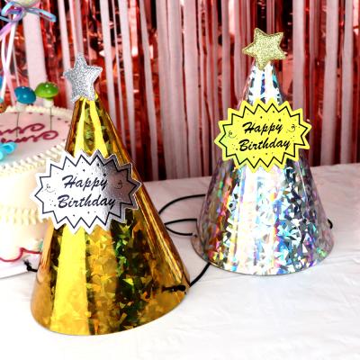 China Birthday hat cap cone hat dress American cute paper decoration girl and boy birthday hat party supplies for sale