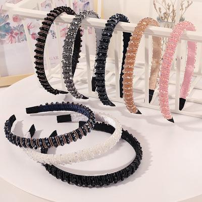 China 2021 Material Friendly Temperament Fashion Hair Band Crystal Beads Fine Style Headbands for sale