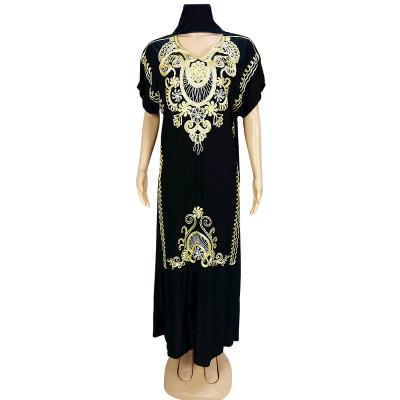 China 601 Middle East Long Robe Black Anti-Static Arabic Muslim Dress Embroidered Foreign Trade Robe Indian African Women's Dress for sale