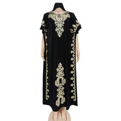 China 2038 Arab Muslim Middle East Long Dress Black Anti-Static Dress Embroidered Indian African Foreign Trade Dress Women's Dress for sale