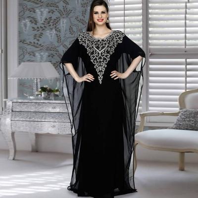 China Middle East Anti-static Muslim Long Loose Dress Printed Chiffon Dress for sale