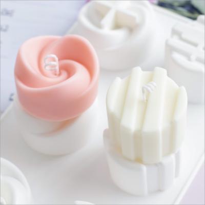 China DIY Viable Silicone Mold Handmade Rose Flower Cylindrical Creative Aromatherapy Soap Mold for sale