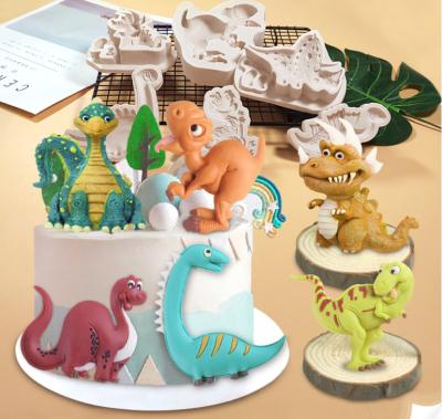 China Viable DIY Mold Cartoon Silicone Dinosaur Easter Fondant Chocolate Cake Animal Mold for sale