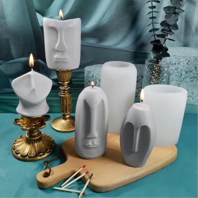 China Scented Handmade Simple Viable Face Candle Silicone Mold DIY Face Candle Mold Plaster Mold Decoration Mold for sale