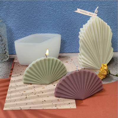 China Large Scallop Sustainable Geometric Candle Mold Handmade Silicone Candle Mold DIY Aromatherapy Soap Plaster Mold for sale