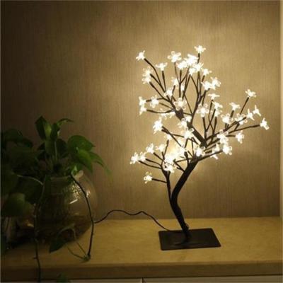 China Led Tree Light Best Selling 64 LED Decorative Warm White Cherry Blossom Desk Top Bonsai Tree Light Perfect for Festival Home Party for sale