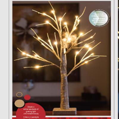 China Led Tree Lights High Quality Led Christmas Tree Warm White LED 1.5 sq ft 24 Led Silver Gold Glitter Tree Lights for sale