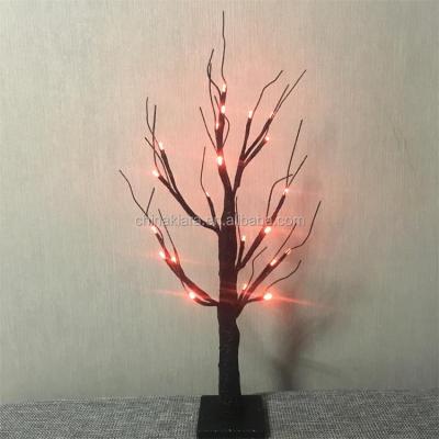 China New Factory Price 2Ft 60cm Size Black Twinkling Orange Led Halloween Lighted Tree for sale