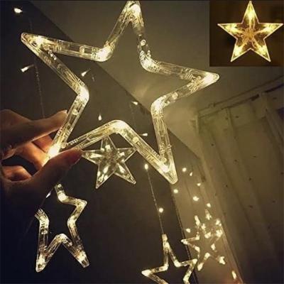 China Curtain Lights Top Home Room Decoration Twinkle Star 300 Rating Led Window Curtain Small String Light Twinkle Stars for sale