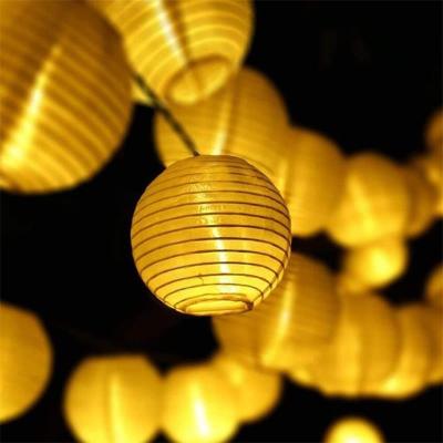 China Led Lampion Lights Factory Supply Battery Operated White Lantern String Lights Remote Control 8Mode Warm White for sale