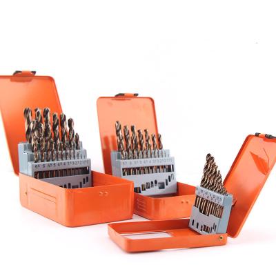 China Straight Shank Twist Drill Bit M35 Cobalt Drill Bit Metal Perforated Iron Stainless Steel HSS Perforated Drill Box Set for sale