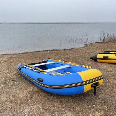 China Fishing Activity 3m Inflatable Folding Fishing Boat PVC Aluminum Alloy Floor Custom Oar for sale